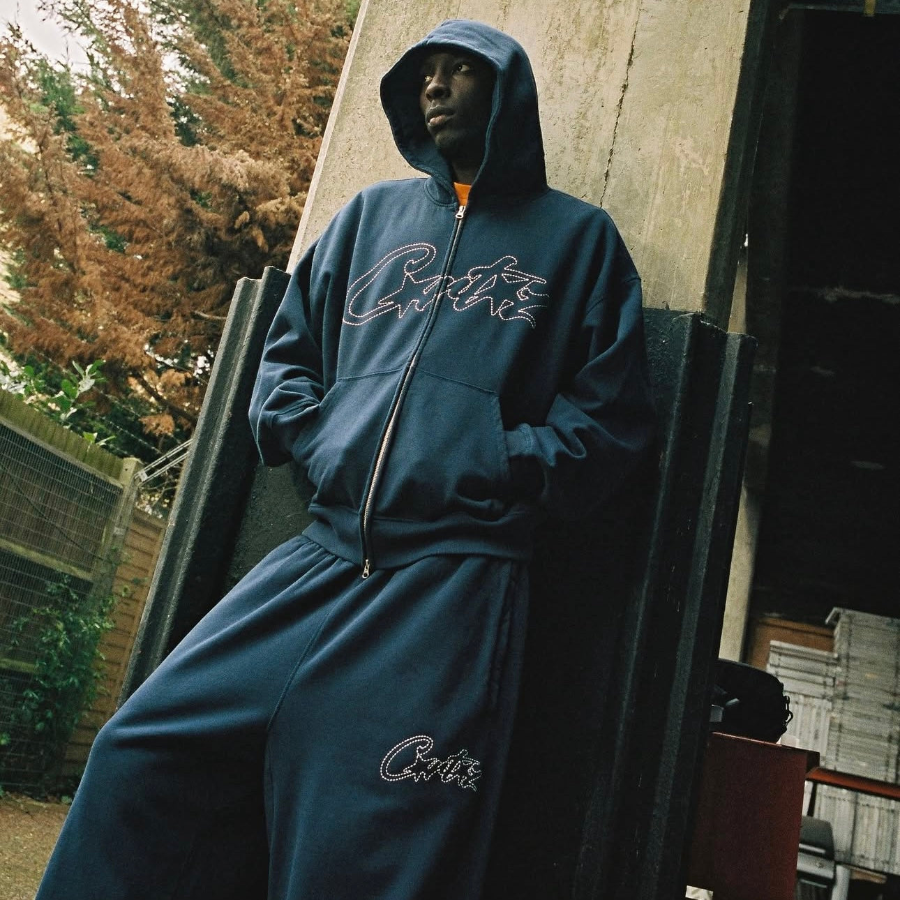 CORTEIZ THICK STITCH ALLSTARZ ZIP HOODIE (NAVY)