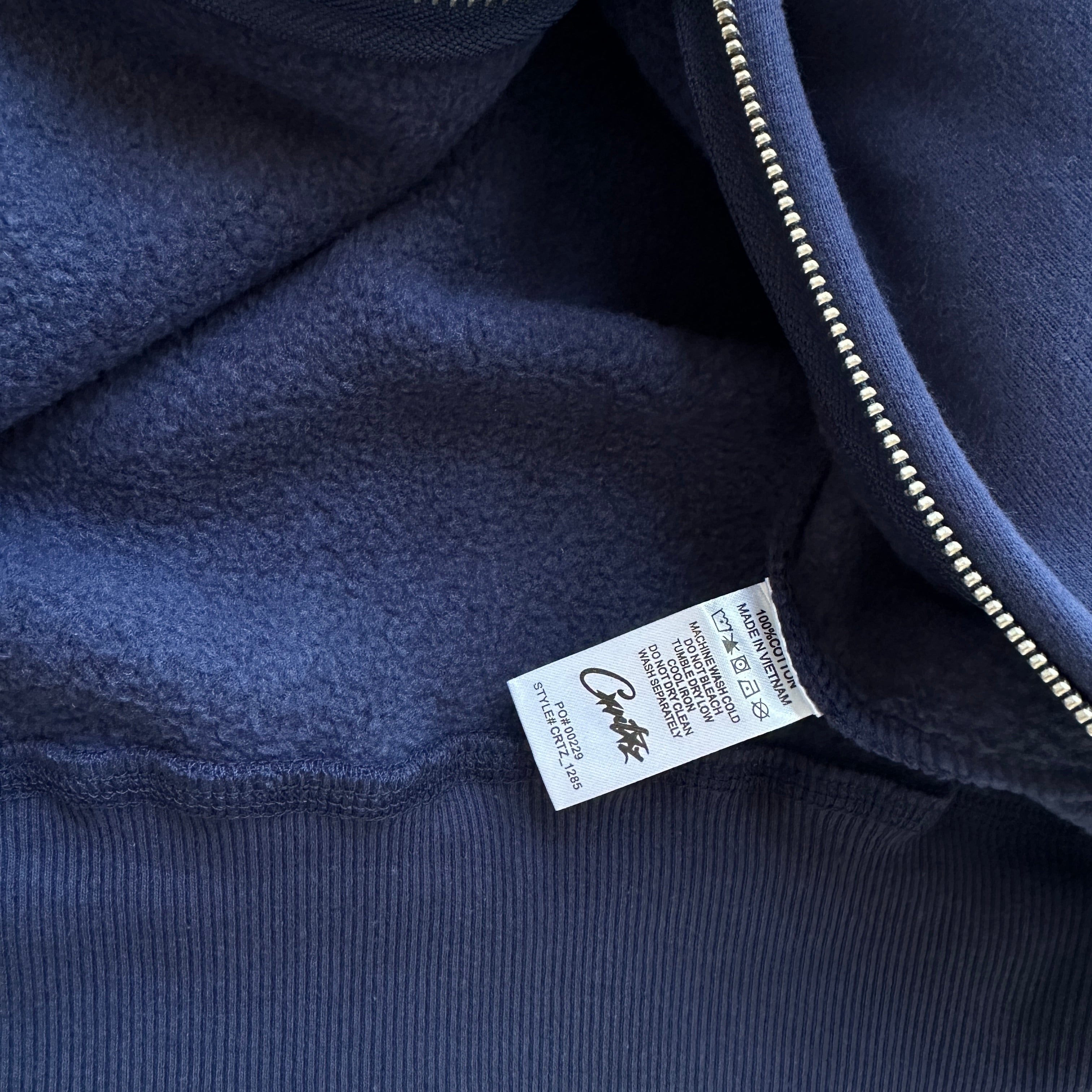 CORTEIZ THICK STITCH ALLSTARZ ZIP HOODIE (NAVY)