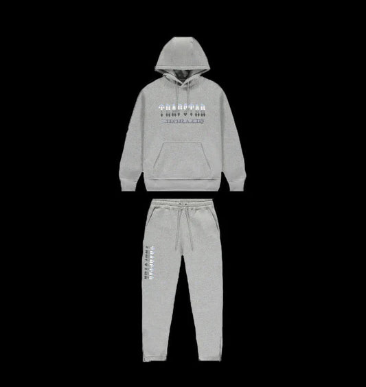 CHENILLE DECODED 2.0 HOODED TRACKSUIT - (GREY/ICE BLUE)