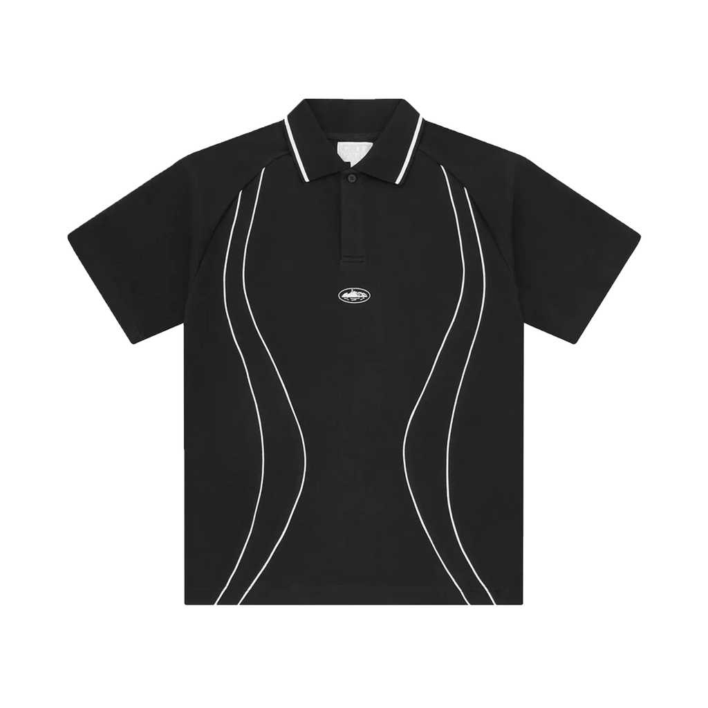 CORTEIZ PIPED POLO SHIRT (BLACK)