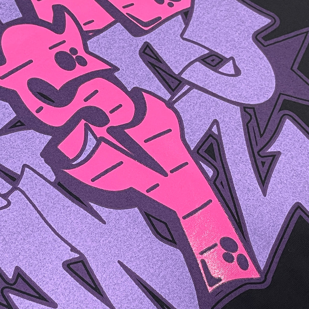 SYNAWORLD GRAF PRINTED TEE - (BLACK/PURPLE)