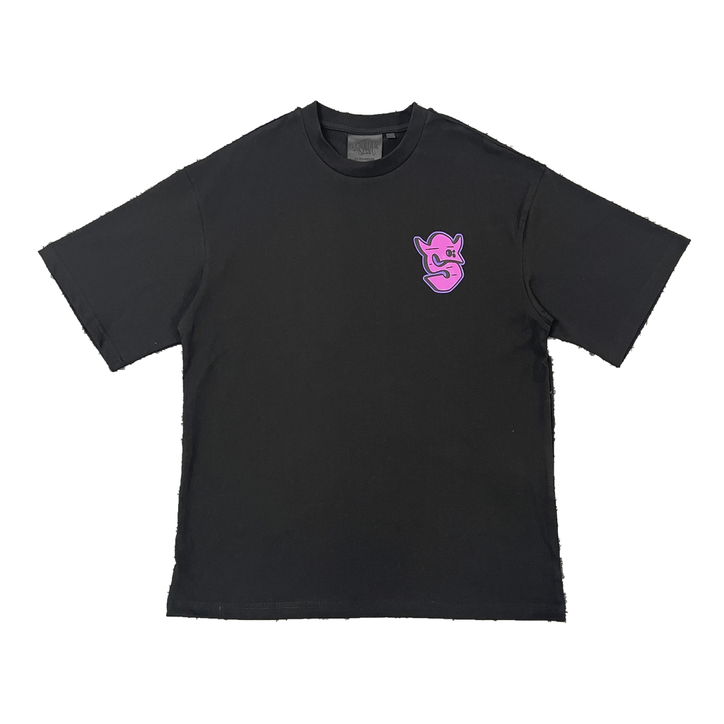 SYNAWORLD GRAF PRINTED TEE - (BLACK/PURPLE)