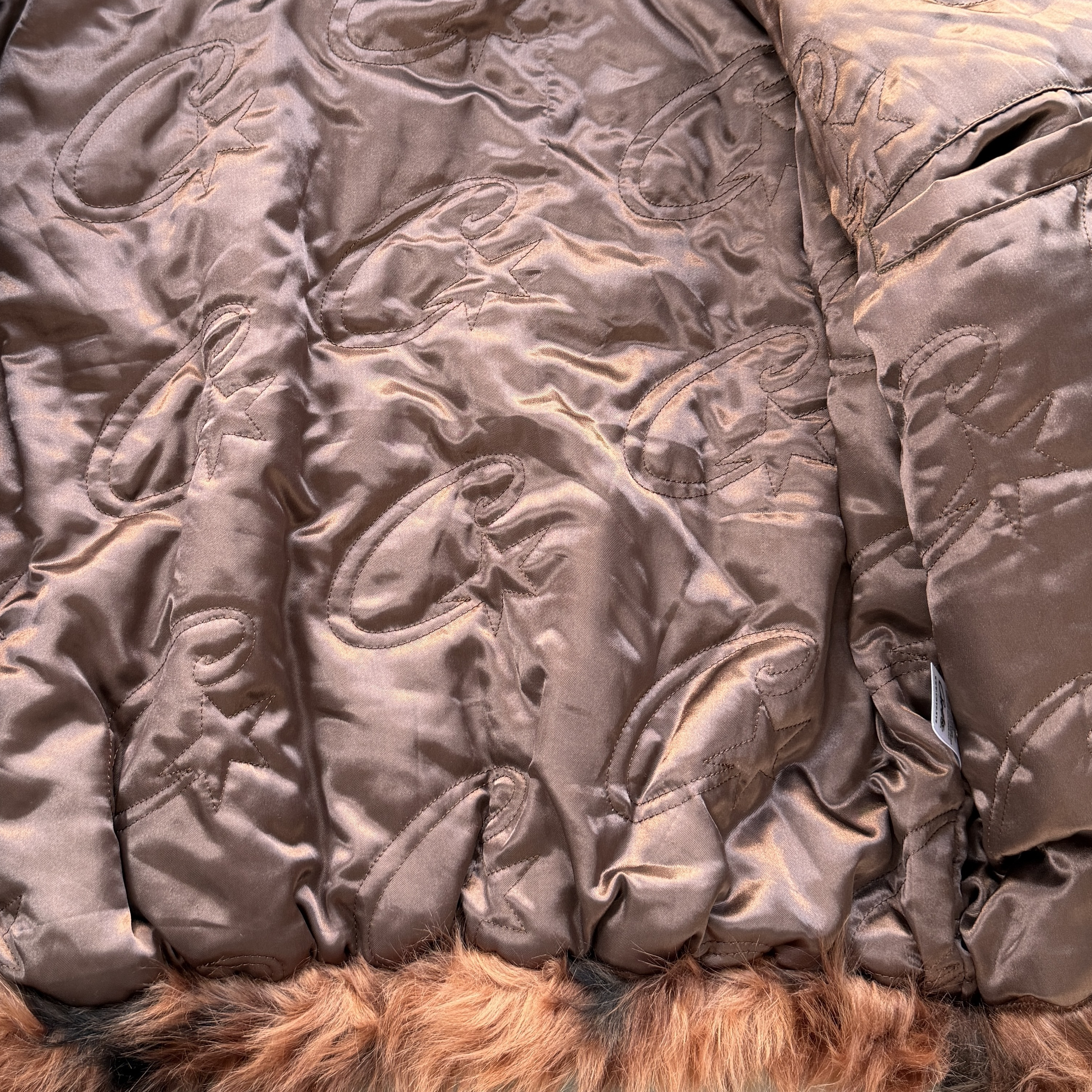 CORTEIZ DIAMOND HOODED FUR JACKET (BROWN)