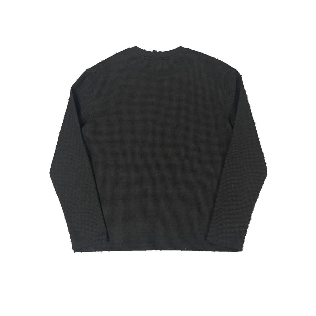 SYNAWORLD LS WAFFLE TEE - (BLACK)