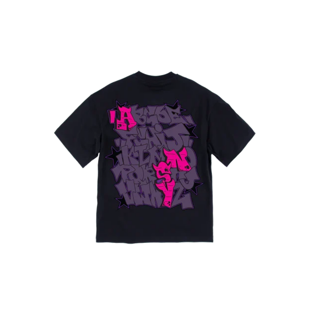 SYNAWORLD GRAF PRINTED TEE - (BLACK/PURPLE)