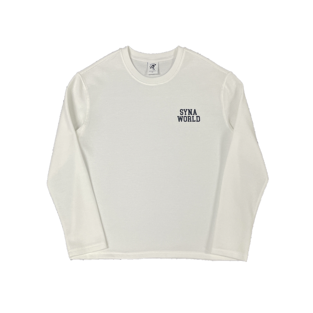 SYNAWORLD LS WAFFLE TEE - (WHITE)