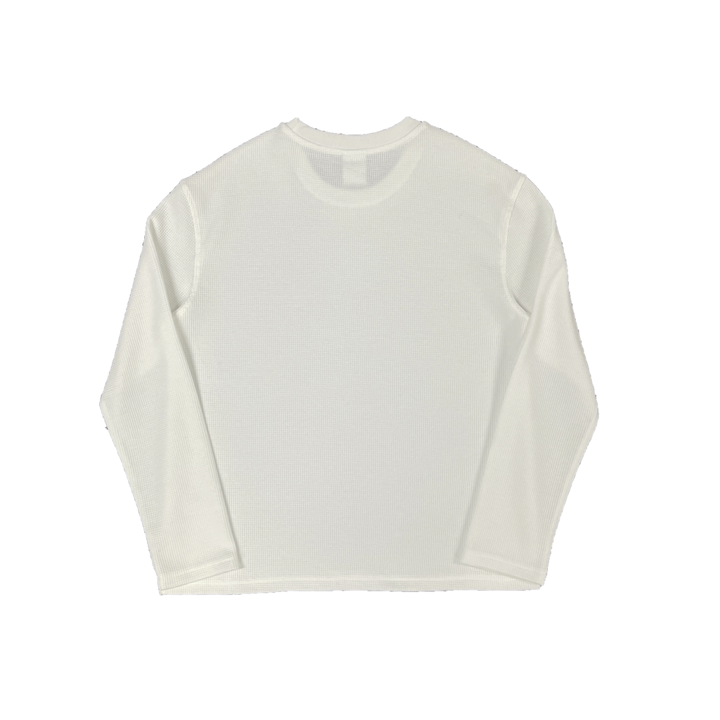 SYNAWORLD LS WAFFLE TEE - (WHITE)