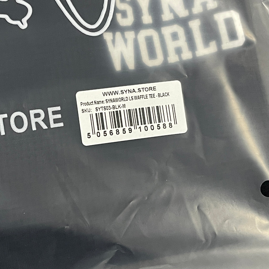 SYNAWORLD LS WAFFLE TEE - (BLACK)