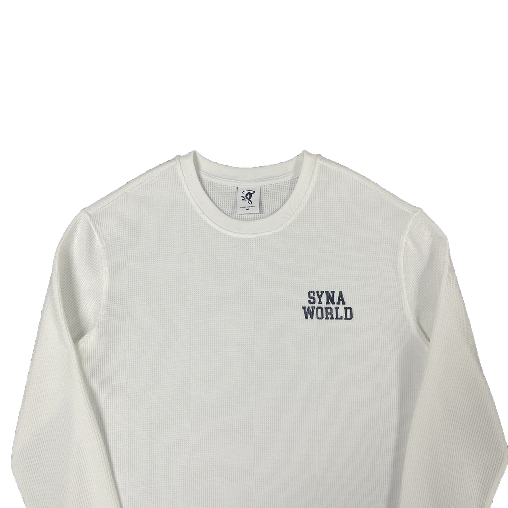 SYNAWORLD LS WAFFLE TEE - (WHITE)