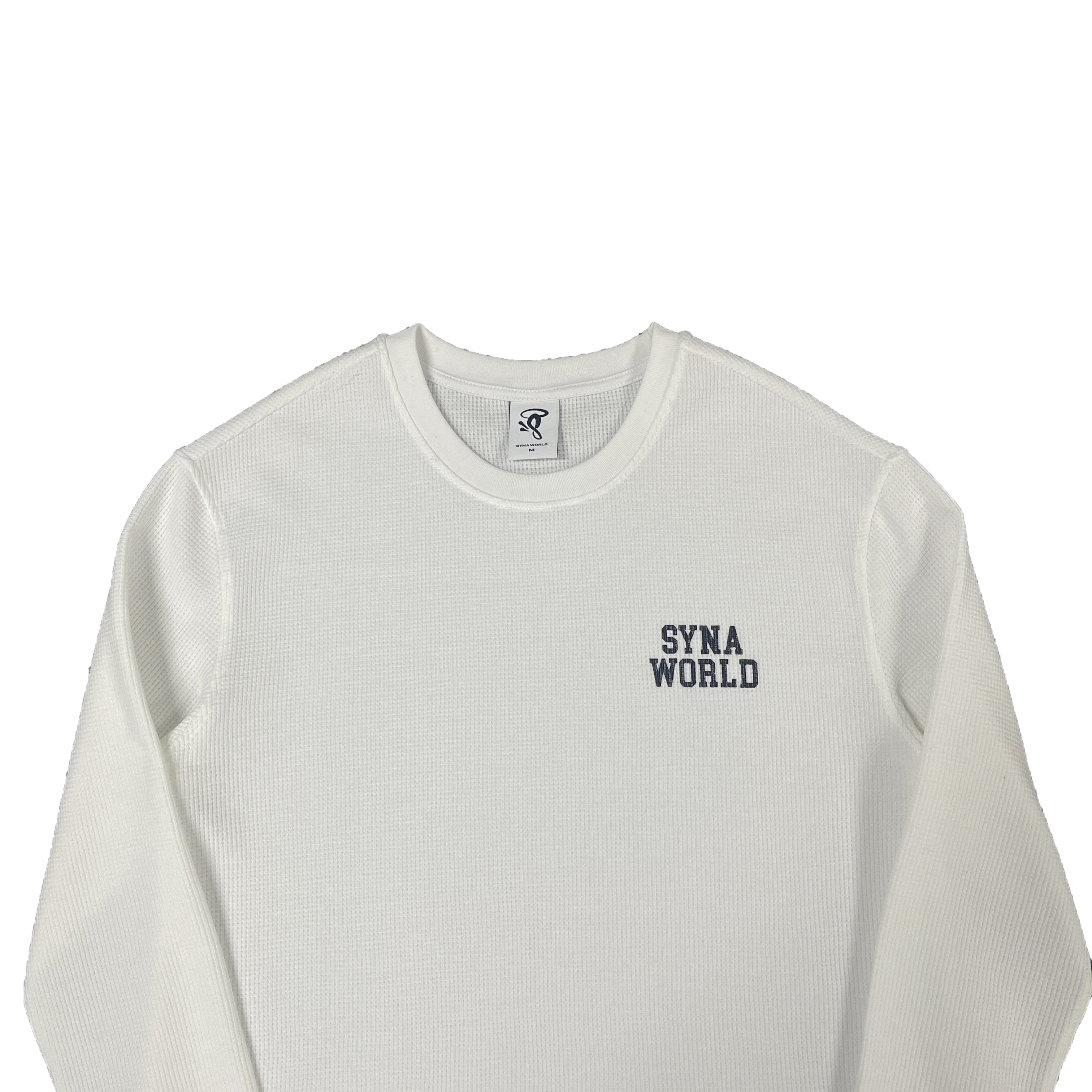 SYNAWORLD LS WAFFLE TEE - (WHITE)