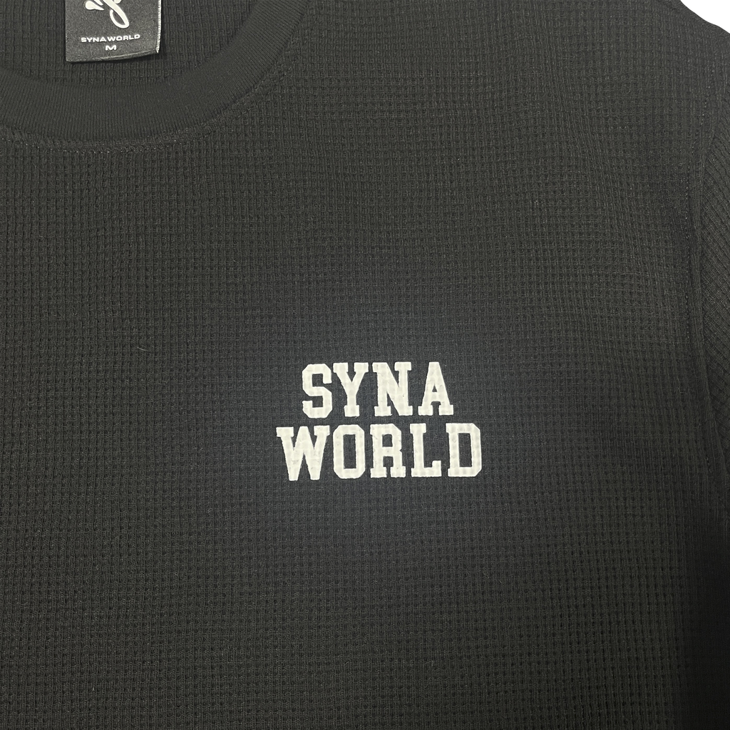 SYNAWORLD LS WAFFLE TEE - (BLACK)