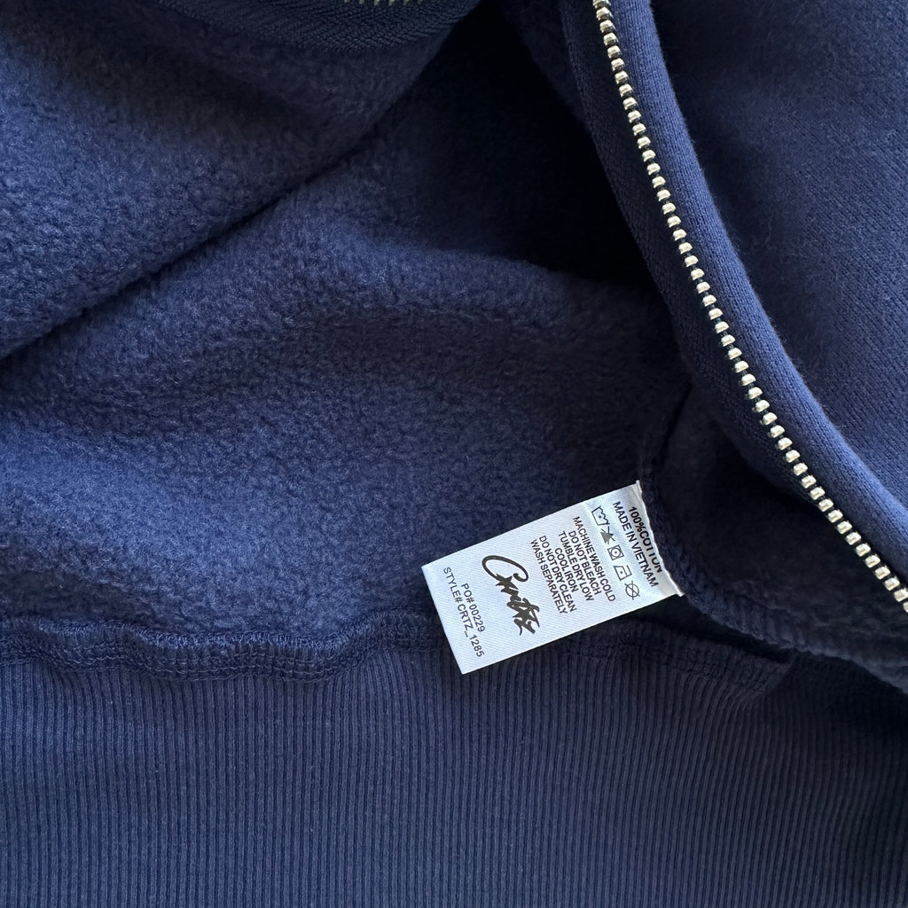 CORTEIZ THICK STITCH ALLSTARZ ZIP HOODIE (NAVY)