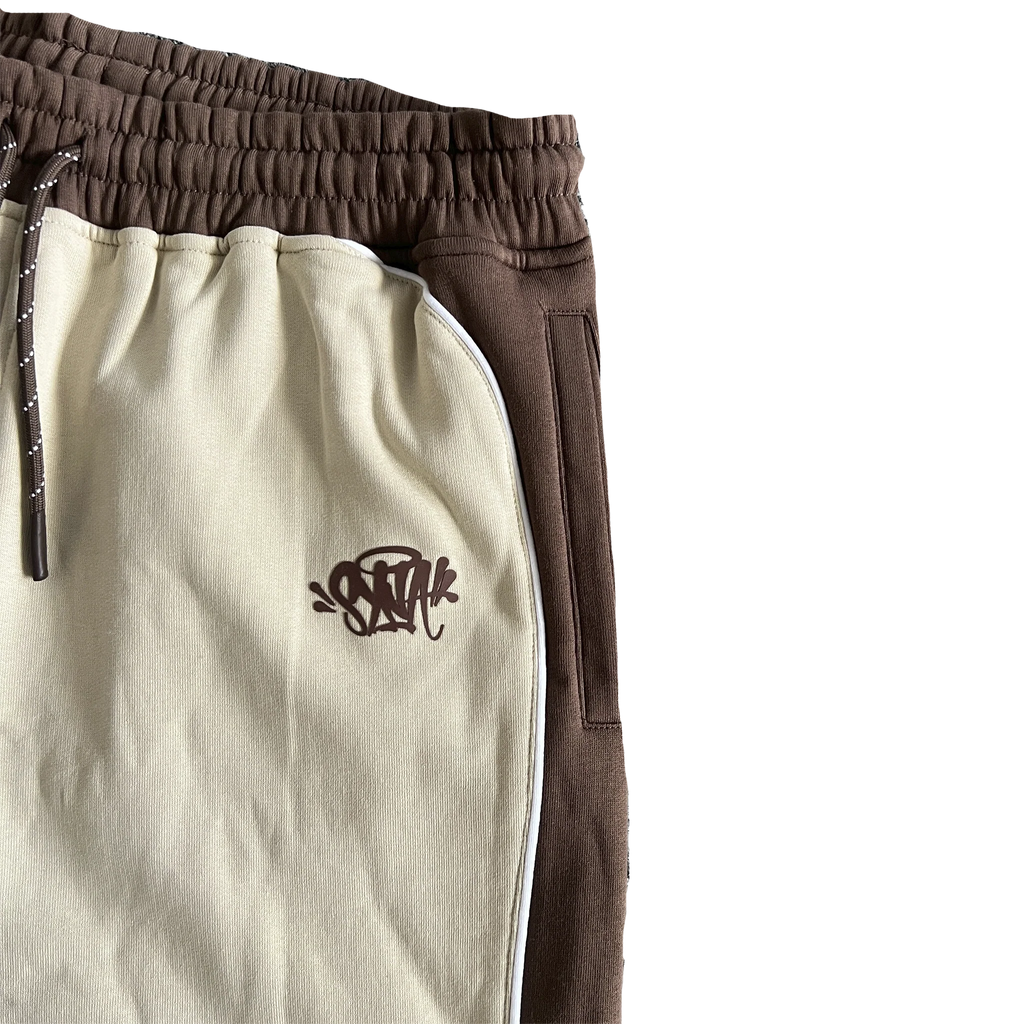 SYNA PIPE HOODIE & SHORT SET (BEIGE/BROWN)